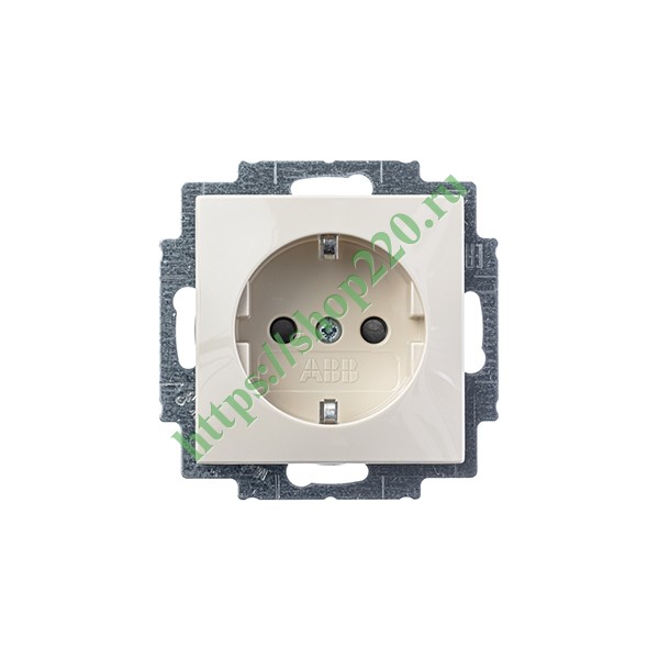 2CKA002013A5279 Розетка с заземлением ABB Basic 55 с защитными шторками слоновая кость (20 EUCKS-92) (бежевый) фото 5