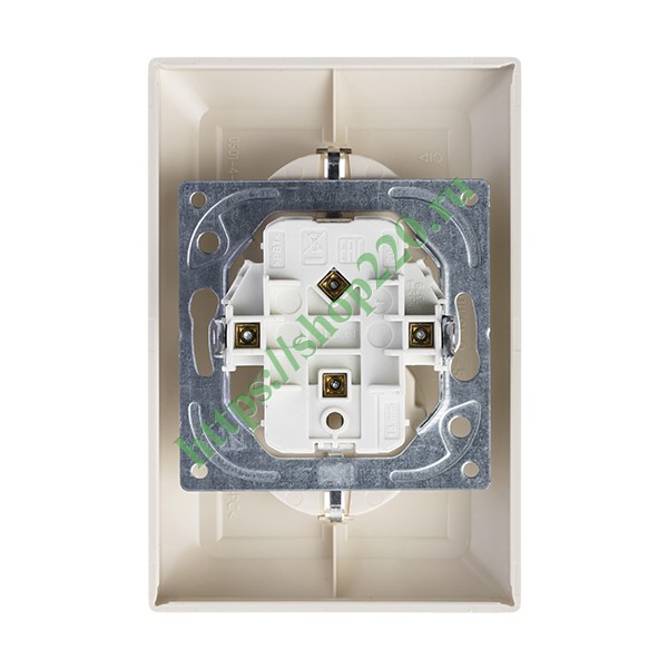 2CKA002014A1463 Розетка двойная с заземлением ABB Basic 55 слоновая кость (20-02 EUJ-92) (бежевый) фото 3