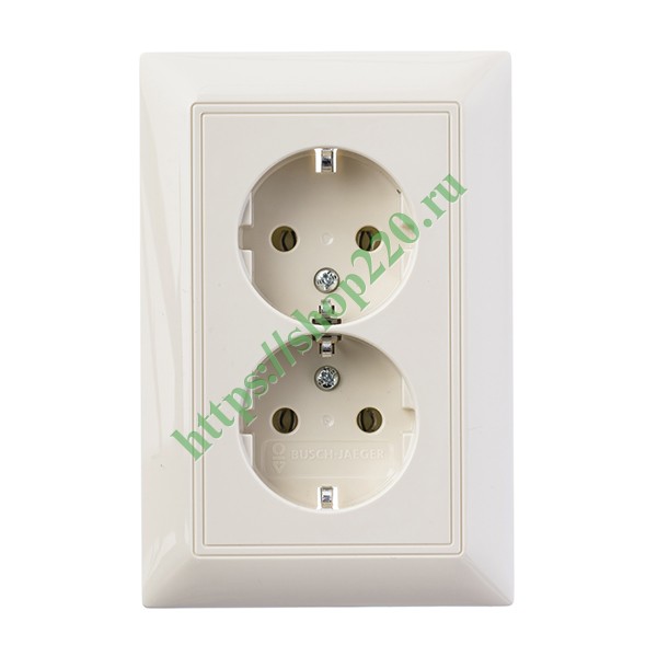 2CKA002014A1463 Розетка двойная с заземлением ABB Basic 55 слоновая кость (20-02 EUJ-92) (бежевый) фото 5