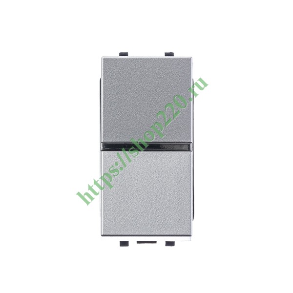 2CLA210100N1301 Одноклавишный выключатель 1 модуль ABB Zenit, серебристый (N2101 PL) фото 3