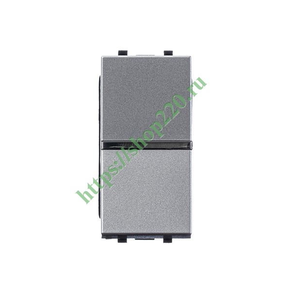 2CLA211000N1301 Одноклавишный перекрестный переключатель 1 модуль ABB Zenit, серебристый (N2110 PL) фото 3