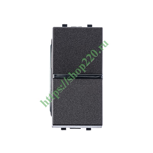 2CLA211000N1801 Одноклавишный перекрестный переключатель 1 модуль ABB Zenit, антрацит (N2110 AN) фото 5