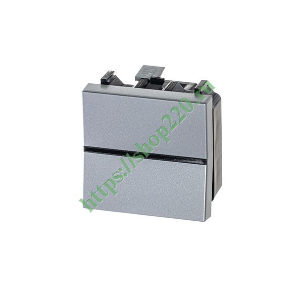 2CLA220100N1301 Одноклавишный выключатель 2 модуля ABB Zenit, серебристый (N2201 PL) фото 2