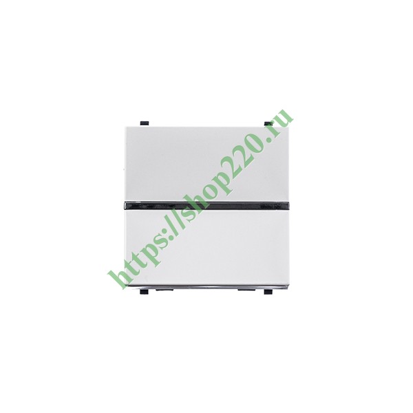 2CLA220200N1101 Одноклавишный переключатель 2 модуля ABB Zenit, альпийский белый (N2202 BL) фото 3
