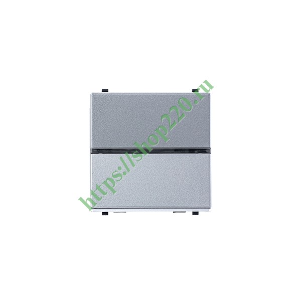 2CLA220200N1301 Одноклавишный переключатель 2 модуля ABB Zenit, серебристый (N2202 PL) фото 5
