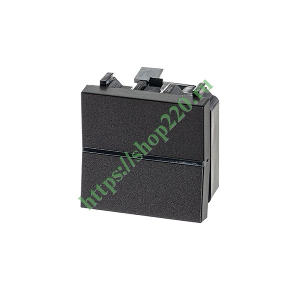 2CLA220200N1801 Одноклавишный переключатель 2 модуля ABB Zenit, антрацит (N2202 AN) фото 2