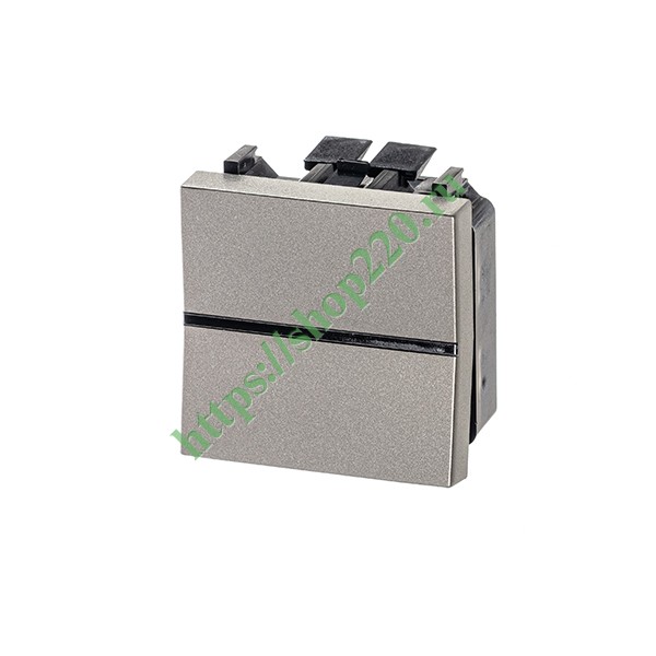 2CLA221000N1901 Одноклавишный перекрестный переключатель 2 модуля ABB Zenit, шампань (N2210 CV) фото 2