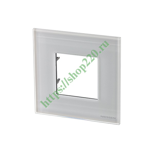 2CLA227100N3001 Рамка 1-постовая, 2-модульная, серия Zenit, стекло белое (N2271 CB) фото 2