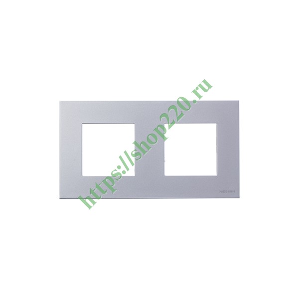 2CLA227200N1301 Рамка 2-постовая, серия Zenit, серебристый (N2272 PL) фото 4