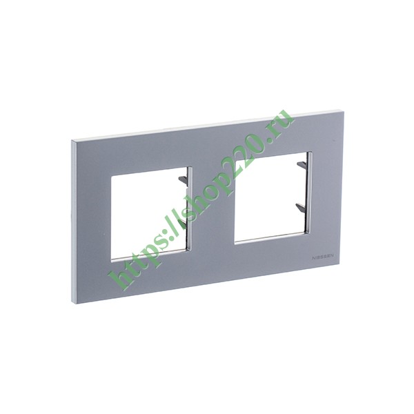 2CLA227200N1301 Рамка 2-постовая, серия Zenit, серебристый (N2272 PL) фото 5