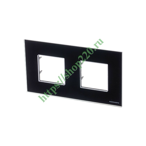 2CLA227200N3101 Рамка 2-постовая, серия Zenit, стекло чёрное (N2272 CN) фото 2