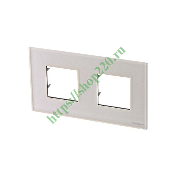 2CLA227200N3501 Рамка 2-постовая, серия Zenit, стекло Жемчужное (N2272 CP) фото 2