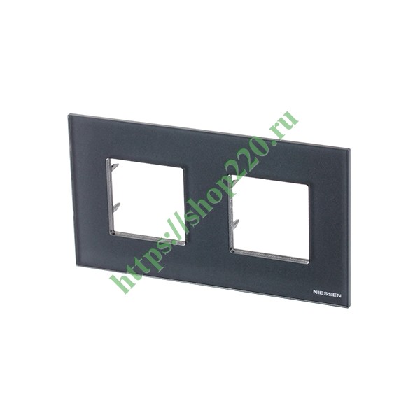 2CLA227200N3801 Рамка 2-постовая, серия Zenit, стекло Графит (N2272 CF) фото 2
