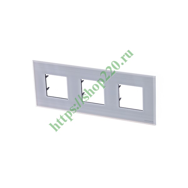 2CLA227300N3001 Рамка 3-постовая, серия Zenit, стекло белое (N2273 CB) фото 3
