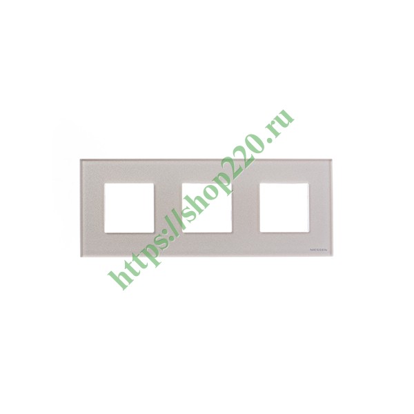 2CLA227300N3501 Рамка 3-постовая, серия Zenit, стекло Жемчужное (N2273 CP) фото 3