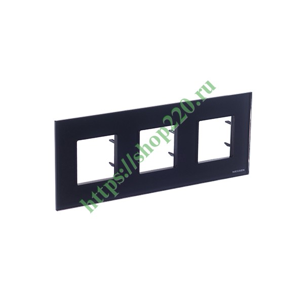 2CLA227300N3801 Рамка 3-постовая, серия Zenit, стекло Графит (N2273 CF) фото 3