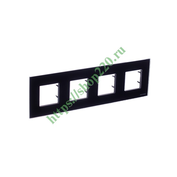 2CLA227400N3101 Рамка 4-постовая, серия Zenit, стекло чёрное (N2274 CN) фото 6