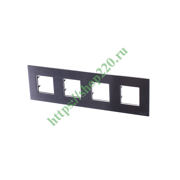 2CLA227400N4001 Рамка 4-постовая, серия Zenit, натуральная сталь (N2274 OX) фото 2