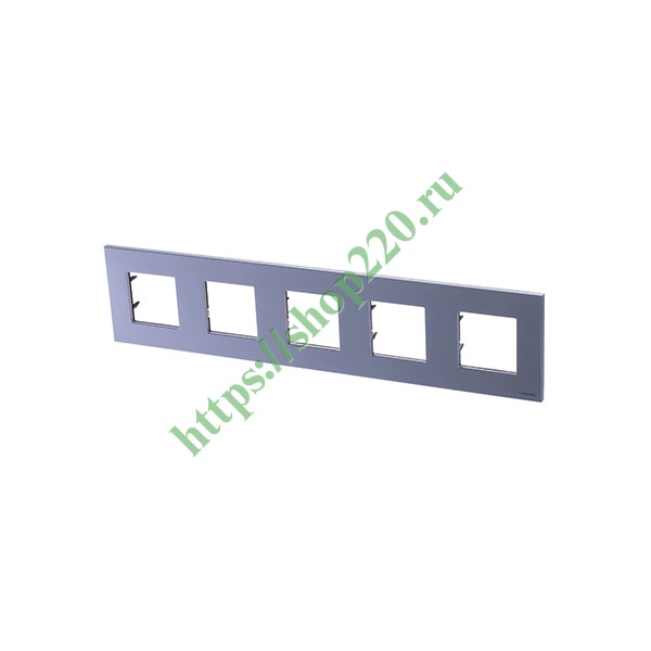 2CLA227500N1301 Рамка 5-постовая серия Zenit, серебристый (N2275 PL) фото 2