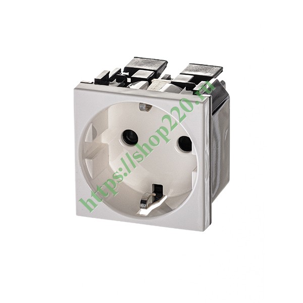 2CLA228860N1101 Розетка 220В с/з и безвинтовыми клеммами со шторками 16А ABB Zenit, альпийский белый (N2288.6 BL) фото 2
