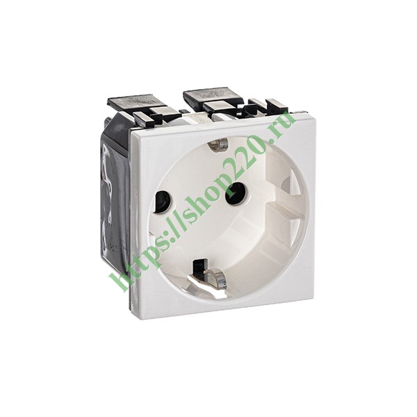 2CLA228860N1101 Розетка 220В с/з и безвинтовыми клеммами со шторками 16А ABB Zenit, альпийский белый (N2288.6 BL) фото 4