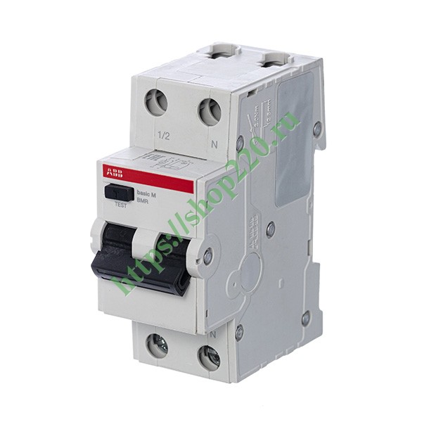 2CSR645041R1164 Дифференциальный автомат ABB Basic M C16А 30mA АС однофазный электромеханический 4,5кА BMR415C16 (дифавтомат, АВДТ) фото 2