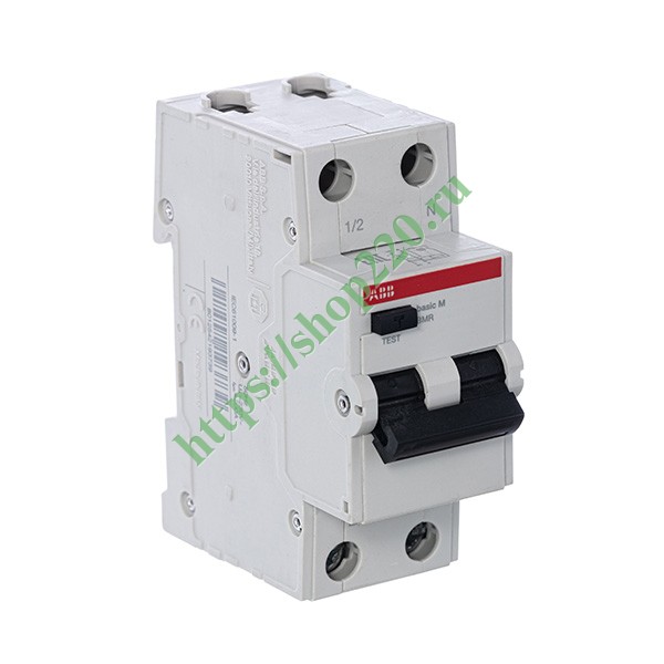 2CSR645041R1254 Дифференциальный автомат ABB Basic M C25А 30mA АС однофазный электромеханический 4,5кА BMR415C25 (дифавтомат, АВДТ) фото 3