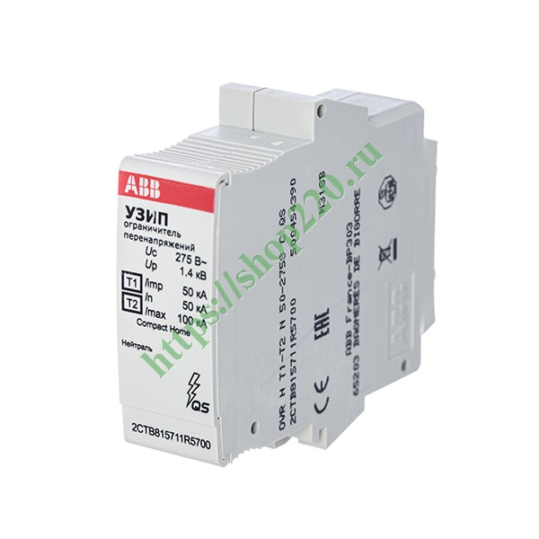 2CTB815711R5700 Ограничитель перенапряжения УЗИП ABB OVR H T1-T2 N 50-275s C QS картридж для нейтрали фото 2
