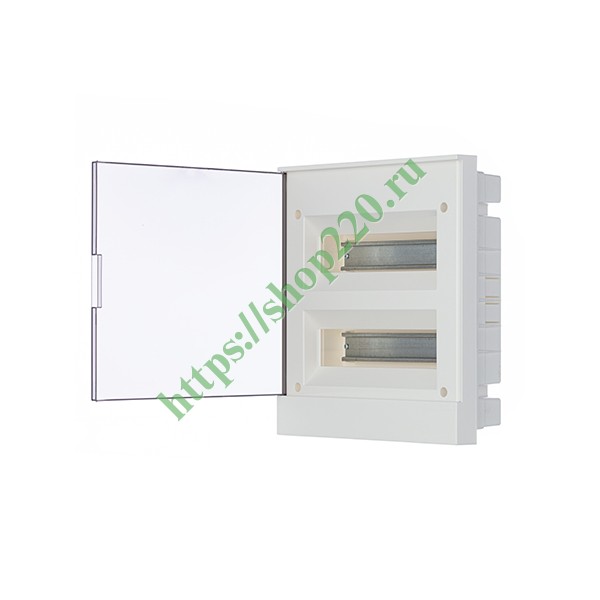 Шкаф в нишу ABB Basic E 24М (2x12) серая прозрачная дверь (c клеммами) BEF402224