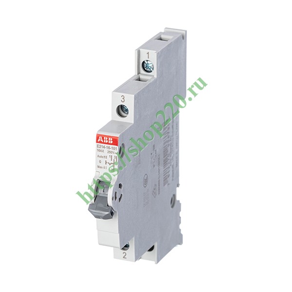 Модульный переключатель ABB E214-16-101 один переключающий контакт 16A (I-0-II) 0,5 модуля
