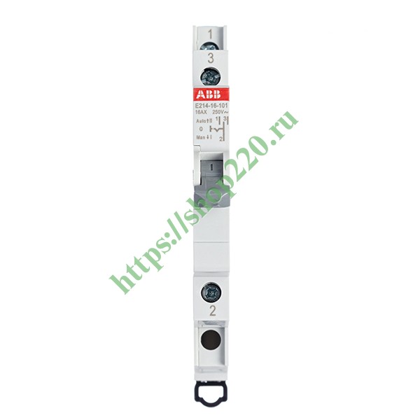 Модульный переключатель ABB E214-16-101 один переключающий контакт 16A (I-0-II) 0,5 модуля