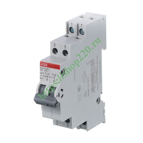 Модульный переключатель ABB E214-16-202 два переключающих контакта 16A (I-0-II) 1 модуль