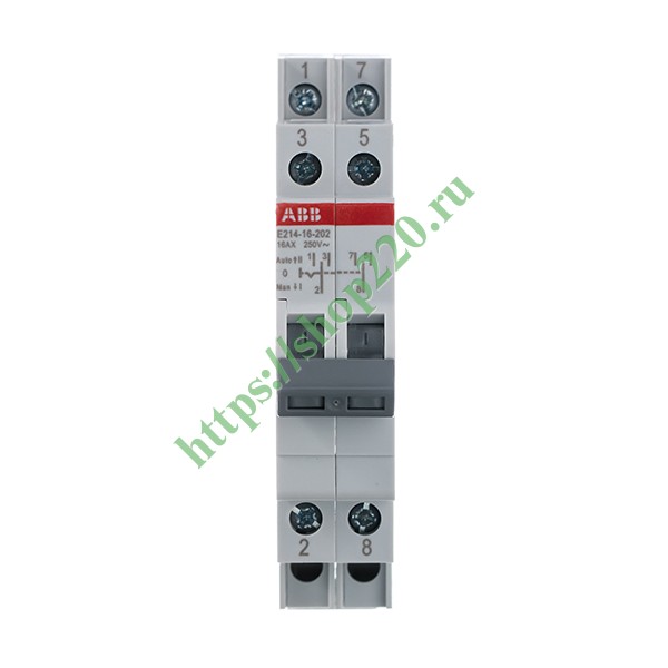 Модульный переключатель ABB E214-16-202 два переключающих контакта 16A (I-0-II) 1 модуль