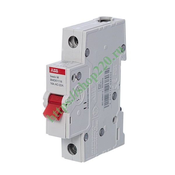 Выключатель нагрузки ABB 1P 16A однофазный BMD51116 Basic M (рубильник)