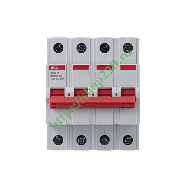 Выключатель нагрузки ABB 4P 16A трехфазный BMD51416 Basic M (рубильник)
