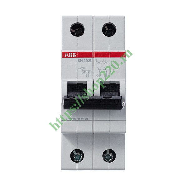 Автоматический выключатель ABB 2-полюсный SH202L C10 4,5кА (автомат электрический)