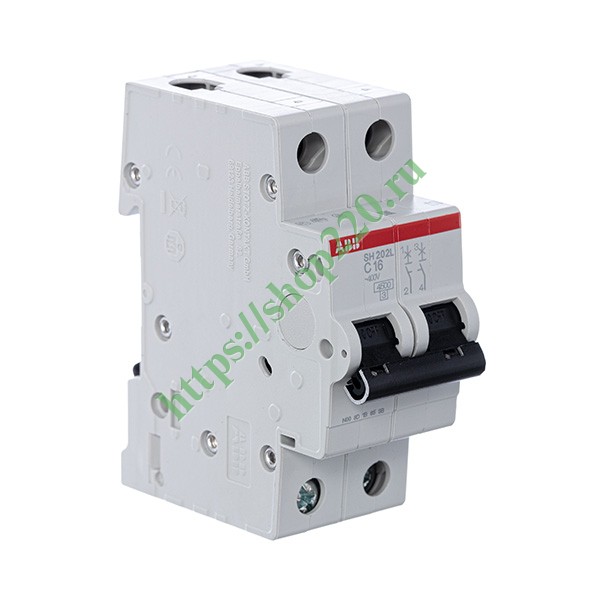 Автоматический выключатель ABB 2-полюсный SH202L C16 4,5кА (автомат электрический)