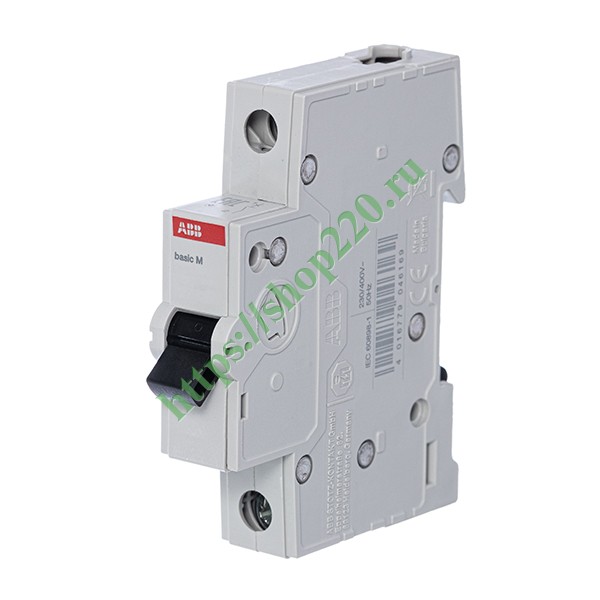 Автоматический выключатель ABB Basic M 1P 63A C 4,5кА, BMS411C63 (автомат электрический)