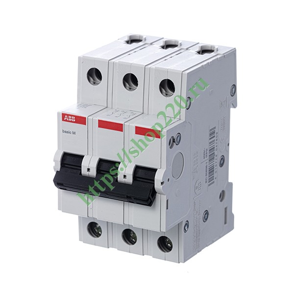 Автоматический выключатель ABB Basic M 3P 6A C 4,5кА, BMS413C06 (автомат электрический)