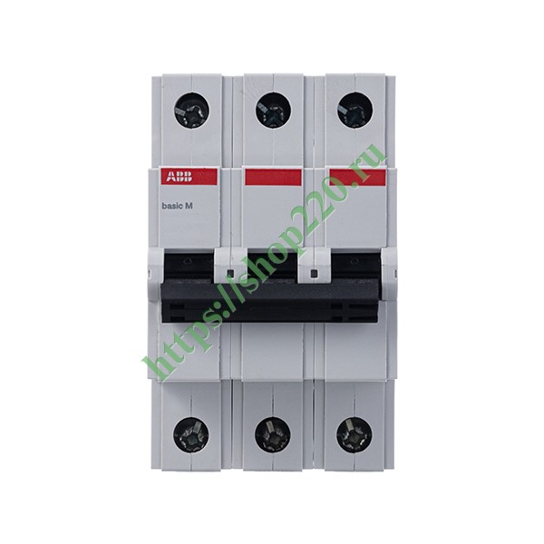 Автоматический выключатель ABB Basic M 3P 25A C 4,5кА, BMS413C25 (автомат электрический)