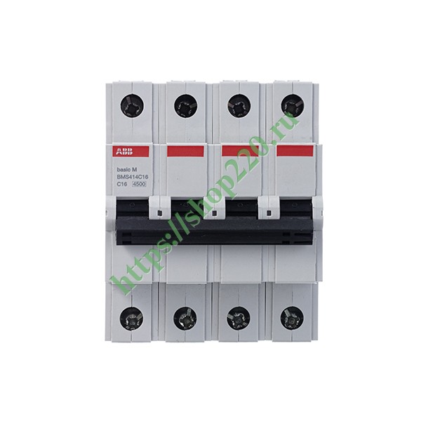Автоматический выключатель ABB Basic M 4P 16A C 4,5кА, BMS414C16 (автомат электрический)