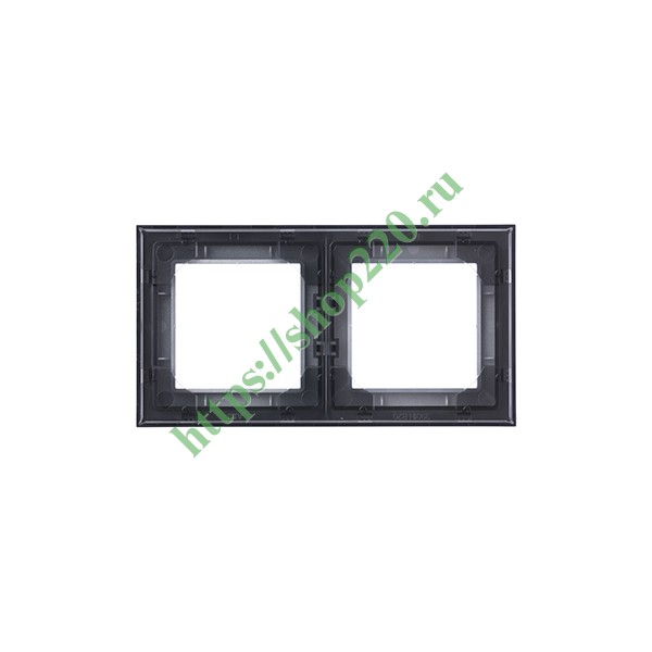 Рамка ABB Levit 2 поста серебро / дымчатый черный