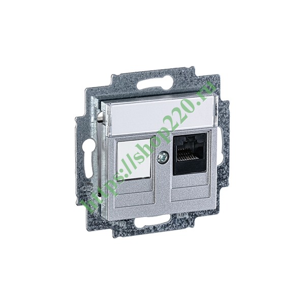 Розетка информационная ABB Levit RJ45 категория 5e и заглушка серебро (5014H-A51017 70W)