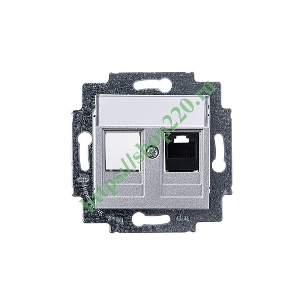 Розетка информационная ABB Levit RJ45 категория 5e и заглушка серебро (5014H-A51017 70W)