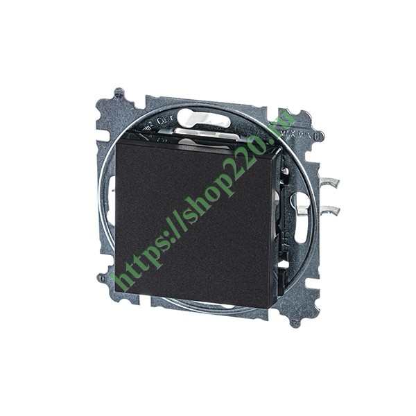 Выключатель одноклавишный ABB Levit антрацит / дымчатый черный (3559H-A01445 63W)