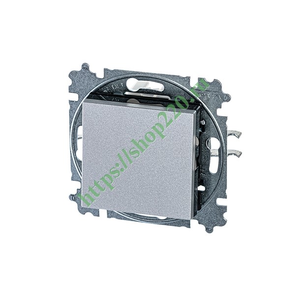 Выключатель одноклавишный ABB Levit серебро / дымчатый черный (3559H-A01445 70W)