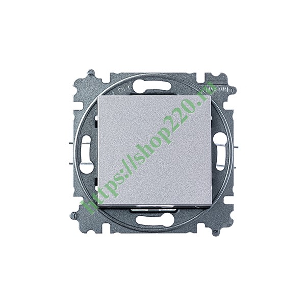 Выключатель одноклавишный ABB Levit серебро / дымчатый черный (3559H-A01445 70W)