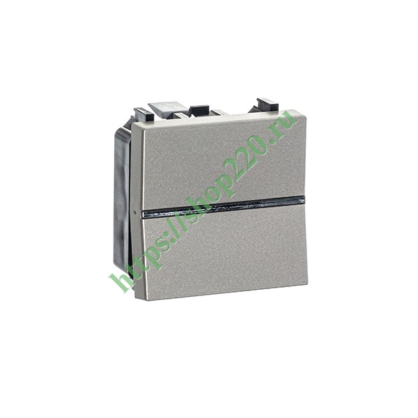 Одноклавишный выключатель 2 модуля ABB Zenit, шампань (N2201 CV)