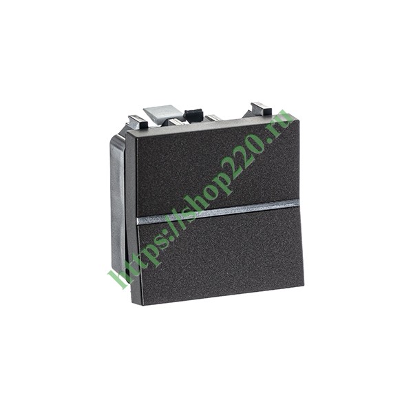 Одноклавишный переключатель 2 модуля ABB Zenit, антрацит (N2202 AN)