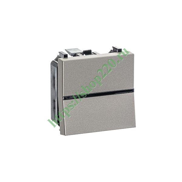 Одноклавишный переключатель 2 модуля ABB Zenit, шампань (N2202 CV)